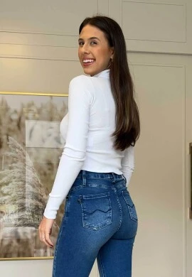 BLUSA FEMININA CANELADA - COSH JEANS - Branco