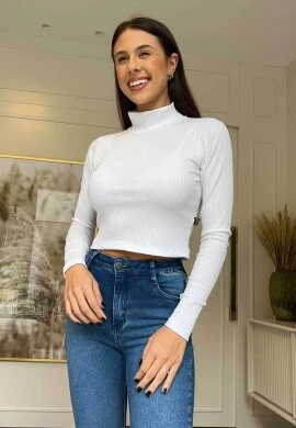 BLUSA FEMININA CANELADA - COSH JEANS - Branco