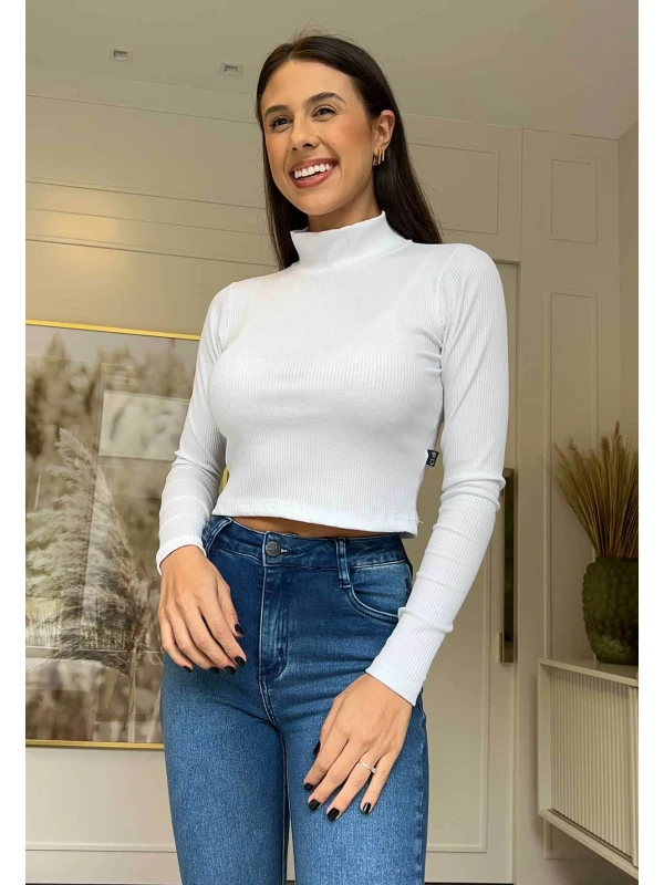 BLUSA FEMININA CANELADA - COSH JEANS - Branco