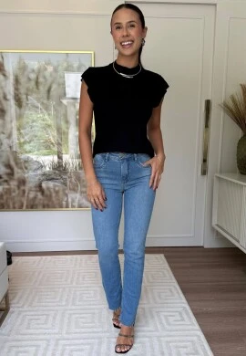 BLUSA FEMININA CANELADA LEIA - COSH JEANS - Preto