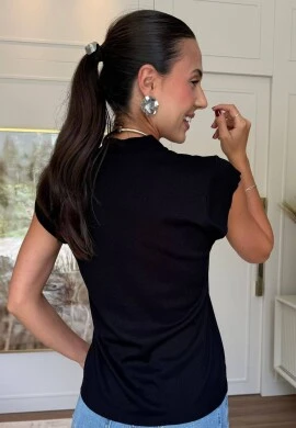 BLUSA FEMININA CANELADA LEIA - COSH JEANS - Preto