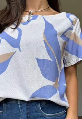 BLUSA FEMININA ESTAMPADA CLEO - COSH JEANS - Azul