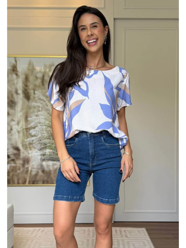 BLUSA FEMININA ESTAMPADA CLEO - COSH JEANS - Azul