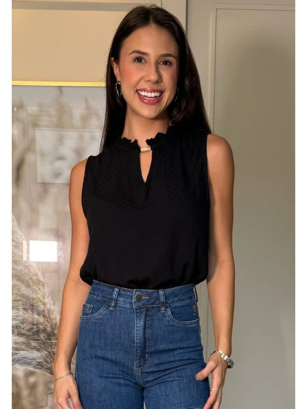 BLUSA FEMININA HADASSA - COSH JEANS - Preto