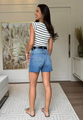 BLUSA FEMININA PAOLA - COSH JEANS - Branca/preto
