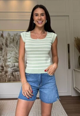 BLUSA FEMININA PAOLA - COSH JEANS - Verde/bege