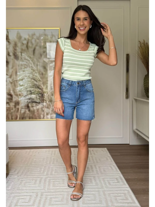 BLUSA FEMININA PAOLA - COSH JEANS - Verde/bege