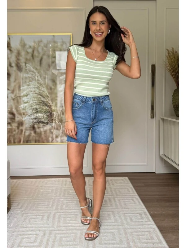 BLUSA FEMININA PAOLA - COSH JEANS - Verde/bege