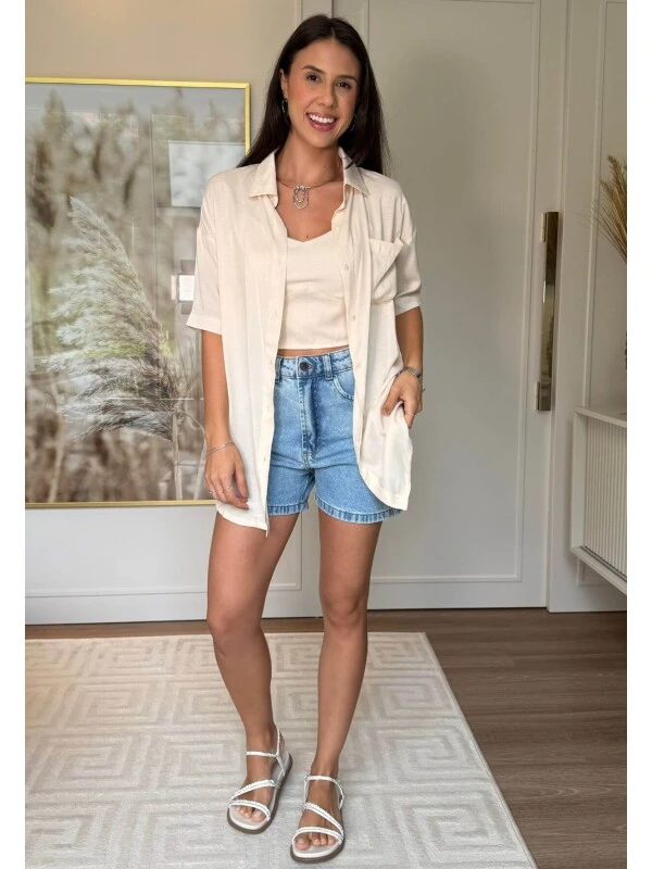 BLUSA FEMININA PAULINA - COSH JEANS - Areia