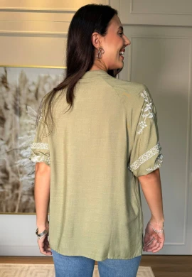 BLUSA FEMININA PEROLA - COSH JEANS - Oliva