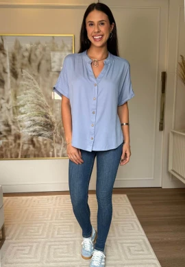 BLUSA FEMININA VALENTINA - COSH JEANS - Celeste