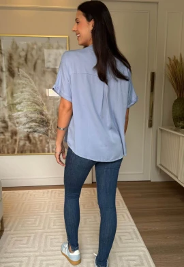 BLUSA FEMININA VALENTINA - COSH JEANS - Celeste
