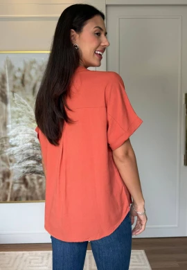 BLUSA FEMININA VALENTINA - COSH JEANS - Tangerina