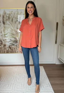 BLUSA FEMININA VALENTINA - COSH JEANS - Tangerina