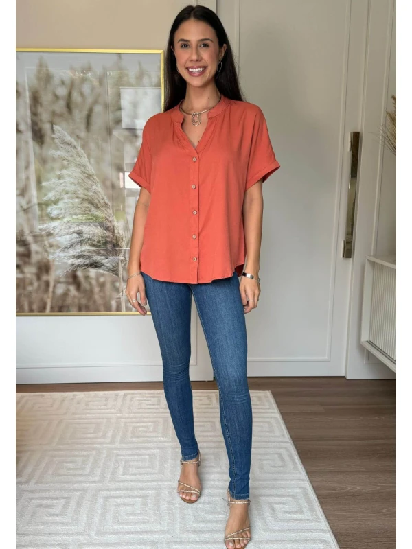 BLUSA FEMININA VALENTINA - COSH JEANS - Tangerina