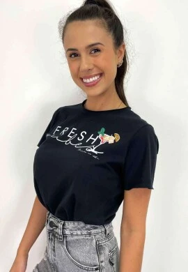 BLUSA FRESH VIBES FEMININA PARADO NO AR - COSH JEANS - Preto