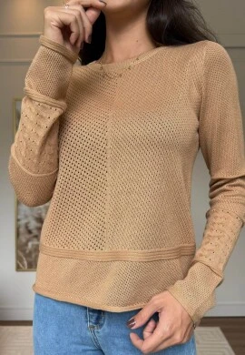 BLUSA GEANE MODAL - COSH JEANS - Caqui