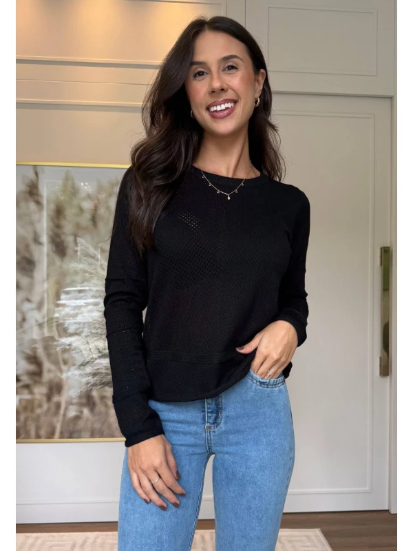 BLUSA GEANE MODAL - COSH JEANS - Preto