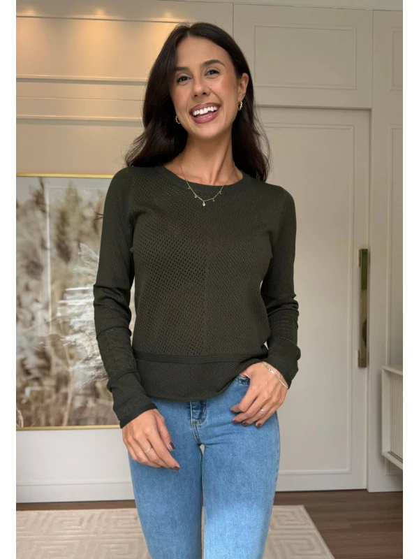BLUSA GEANE MODAL - COSH JEANS - Verde militar