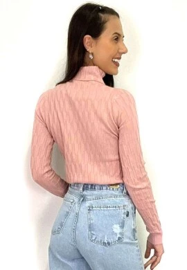 BLUSA GOLA ALTA DE LÃ FEMININA  COSH JEANS - Rosa
