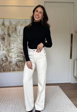 BLUSA GRACE GOLTA ALTA - COSH JEANS - Preto
