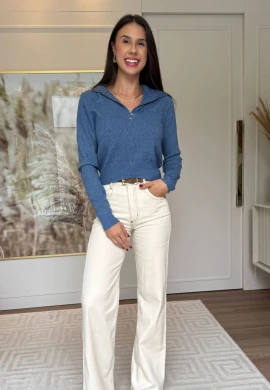 BLUSA JULIANA ZIPER - COSH JEANS - Azul