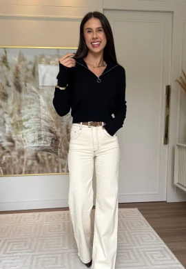 BLUSA JULIANA ZIPER - COSH JEANS - Preto