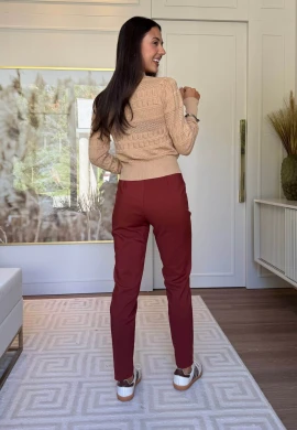 BLUSA DE TRICÔ KIARA- COSH JEANS - Caqui