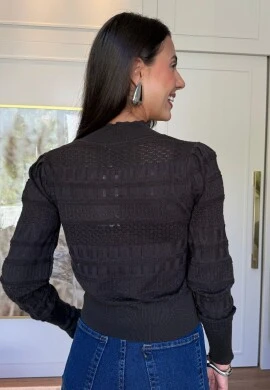 BLUSA DE TRICÔ KIARA- COSH JEANS - Chumbo