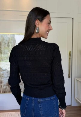 BLUSA DE TRICÔ KIARA- COSH JEANS - Preto