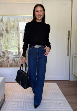 BLUSA DE TRICÔ KIARA- COSH JEANS - Preto