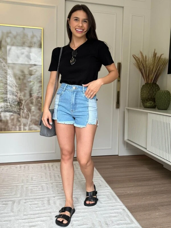 BLUSA LISTRADA LAURA - COSH JEANS - Preto