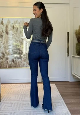 BLUSA MANGA LONGA FEMININA DE VISCO - COSH JEANS - Mescla