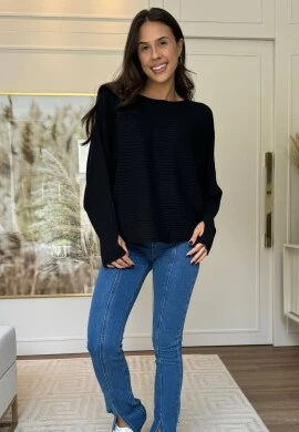 BLUSA MANGA MORCEGO JESSI - COSH JEANS - Preto
