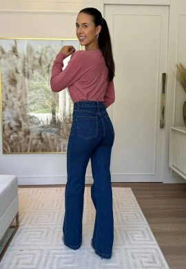 BLUSA MODAL BASICA GOLA V - COSH JEANS - Terracota