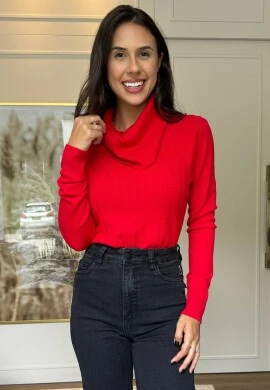 BLUSA MODAL BÁSICA MONIQUE - COSH JEANS - Vermelho