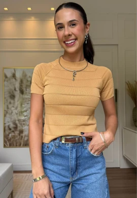 BLUSA MODAL FRESH MICHELE - COSH JEANS - Caqui