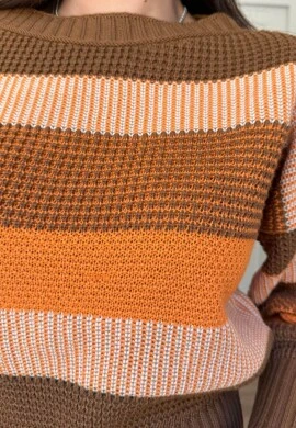 BLUSA MODAL LISTRAS - COSH JEANS - Laranja