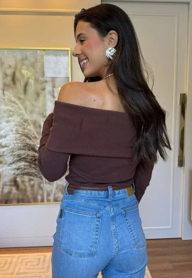 BLUSA OMBRO A OMBRO CARINE - COSH JEANS - Marrom