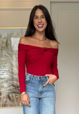 BLUSA OMBRO A OMBRO NICOLE - COSH JEANS - Vermelho