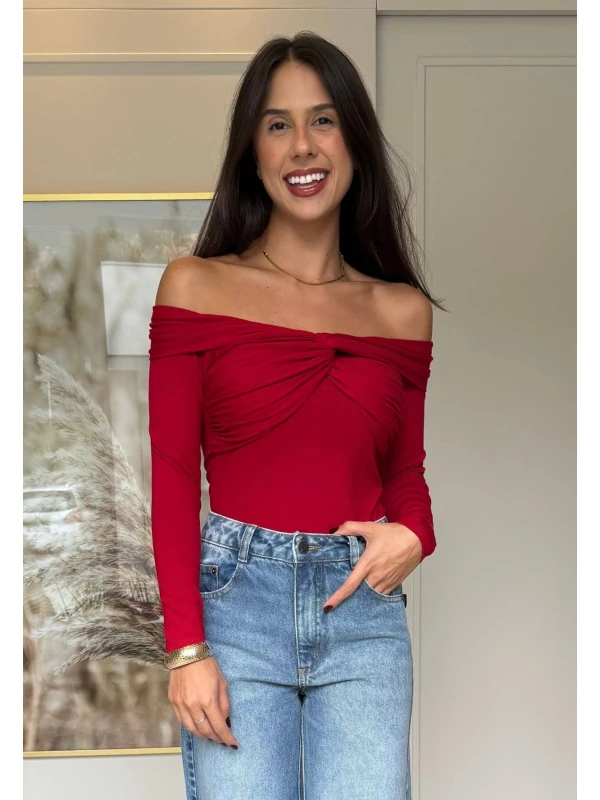 BLUSA OMBRO A OMBRO NICOLE - COSH JEANS - Vermelho