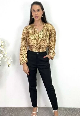 BLUSA POA FEMININA DE ONÇINHA  COSH JEANS - Onça