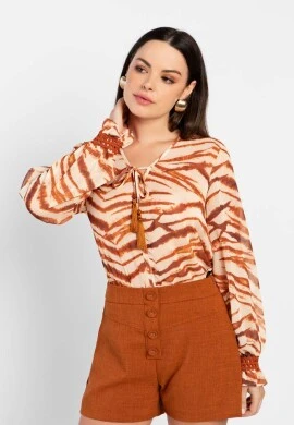 BLUSA SOLTA FEMININA ANIMAL PRINT  COSH JEANS - Animal print