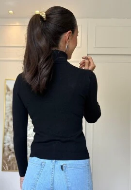 BLUSA SUELEN GOLA ALTA - COSH JEANS - Preto