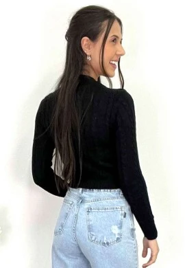 BLUSA TRANÇANDA DE TRICOT  COSH JEANS - Preto