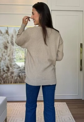 BLUSA TRICÔ BOLINHAS - COSH JEANS - Areia