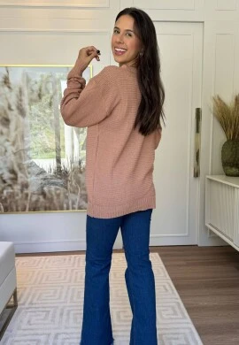 BLUSA TRICÔ BOLINHAS - COSH JEANS - Bege