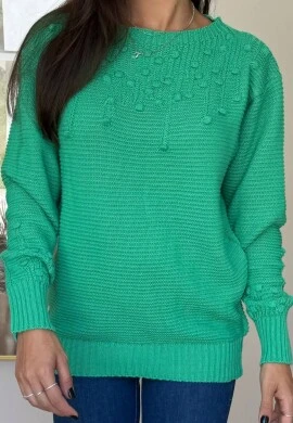 BLUSA TRICÔ BOLINHAS - COSH JEANS - Verde