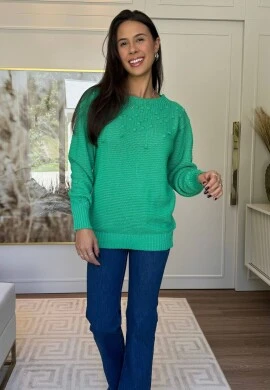 BLUSA TRICÔ BOLINHAS - COSH JEANS - Verde