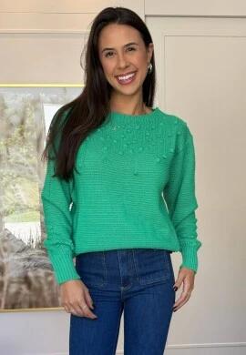 BLUSA TRICÔ BOLINHAS - COSH JEANS - Verde